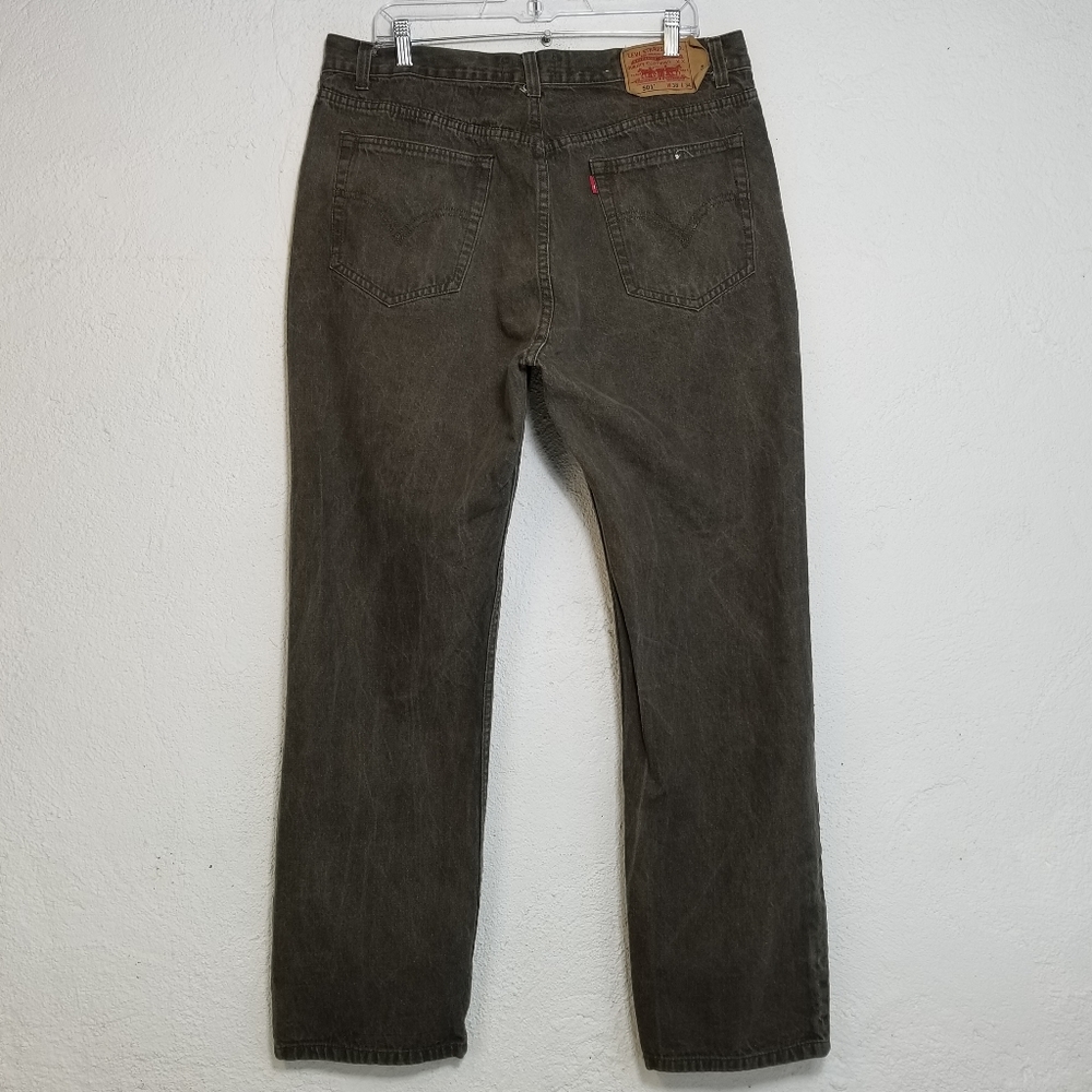 Levi's Original 501 Button Fly Straight Leg Brown Jeans Mens 38×34 Vintage Denim